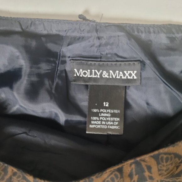 Molly & Maxx Skirt size /12 Brown/Green Floral - Picture 3 of 3